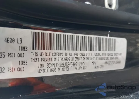 2018 Jeep Compass Latitude 4X4 from USA, damaged, VIN 3C4NJDBB9JT245408